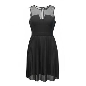 julia jordan Black Sleeveless Mesh Bodice Pleated Dress - Size 4